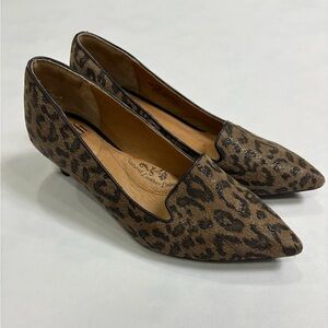 Söfft Womens‎ 6.5W Leopard Print Pumps Leather Lined Pointed Toe Heels